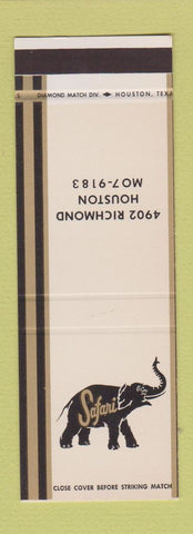 Matchbook Cover - Safari Houston TX SAMPLE