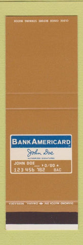 Matchbook Cover - Bank Americard Credit Card John Doe SAMPLE