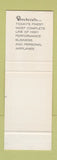 Matchbook Cover - Beechcraft Airplanes SAMPLE