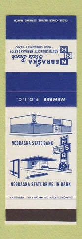 Matchbook Cover - Nebraska State Bank South Sioux City NE SAMPLE