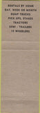 Matchbook Cover - Brace Truck Rentals Los Angeles CA pinup