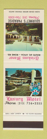 Matchbook Cover - Trinkaus Manor Utica NY SAMPLE