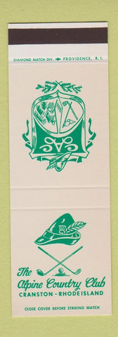 Matchbook Cover - The Alpine Country Club Cranston RI SAMPLE