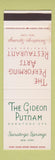 Matchbook Cover - Gideon Putnam Hotel Saratoga Springs NY restaurant SAMPLE