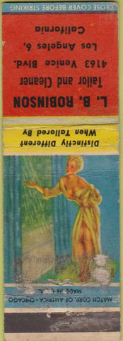 Matchbook Cover - LB Robinson Tailor Los Angeles CA pinup POOR