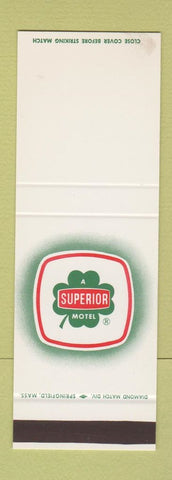 Matchbook Cover - Superior Motel CHAIN BLANK SAMPLE