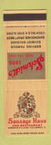Matchbook Cover - Sausage Haus German Columbus OH Schmidt's SAMPLE