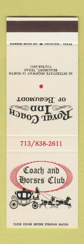 Matchbook Cover - Royal Coach Inn Beaumont TX SAMPLE