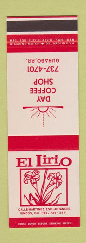 Matchbook Cover - El Lirio Juncos Puerto Rico  SAMPLE