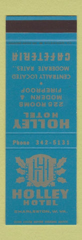 Matchbook Cover - Holley Hotel Charleston WV Cafeteria SAMPLE