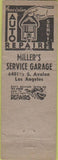 Matchbook Cover - Miller's Garage Los Angeles CA pinup girlie