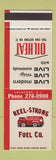 Matchbook Cover - Reel Strong Fuel Heating Oil Cranford NJ SAMPLE