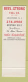 Matchbook Cover - Reel Strong Fuel Heating Oil Cranford NJ SAMPLE