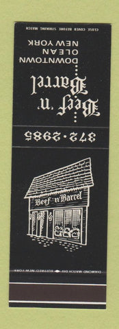 Matchbook Cover - Beef n Barrel Olean NY restaurant SAMPLE