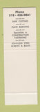 Matchbook Cover - Woodward Steel Fasteners Sheet Metal Albany NY SAMPLE