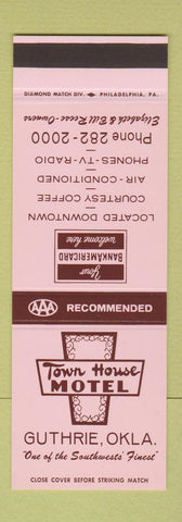 Matchbook Cover - Town House Motel Guthrie OK SAMPLE