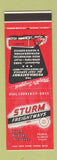 Matchbook Cover - Sturm Freightways Trucking Peoria IL SAMPLE