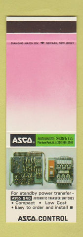 Matchbook Cover - Asco Control Automatic Switch Florham Park NJ  SAMPLE