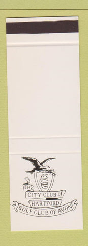 Matchbook Cover - City Club Hartford CT Golf Club Avon CT SAMPLE