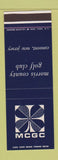 Matchbook Cover - Morris County Golf Club Convent NJ   SAMPLE