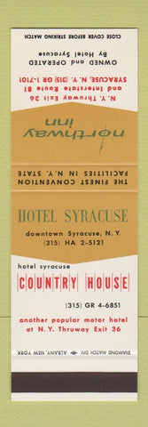 Matchbook Cover - Northway Inn Country House Hotel Syracuse NY SAMPLE