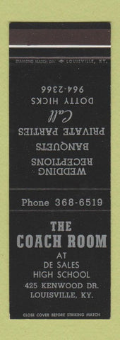Matchbook Cover - Coach Room Restaurant Louisville KY SAMPLE