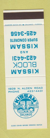 Matchbook Cover - Kissam Block Concrete Builders Supply Orlando FL SAMPLE
