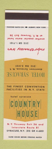 Matchbook Cover - Northway Inn Hotel Syracuse NY Country House SAMPLE