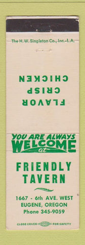 Matchbook Cover - Friendly Tavern Eugene OR