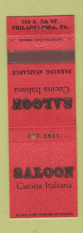 Matchbook Cover - Saloon Cucina Italiana Philadelphia PA