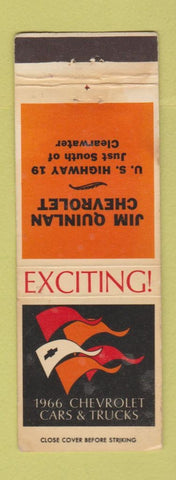 Matchbook Cover - Jim Quinlan Chevrolet 1966 Clearwater FL WEAR