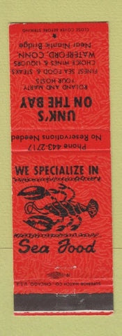 Matchbook Cover - Unk's on the Bay Waterford CT
