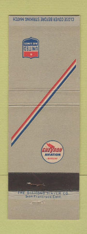 Matchbook Cover - United Airlines Chevron Aviation gas