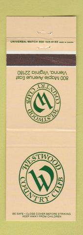 Matchbook Cover - Westwood Country Club Vienna VA
