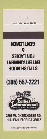 Matchbook Cover - Follies International Hialeah FL WEAR