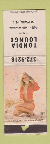 Matchbook Cover - Tondia Lounge Newark NJ pinup WORN