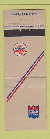 Matchbook Cover - United Airlines Chevron Aviation oil gas