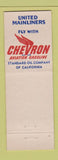 Matchbook Cover - United Airlines Chevron Aviation oil gas