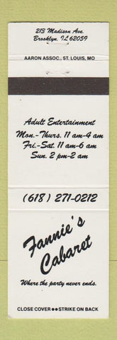 Matchbook Cover - Fannie's Cabaret jBrooklyn IL