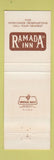 Matchbook Cover - Adam's Restaurant Ramada Inn Mobile Montgomery AL Nofolk VA