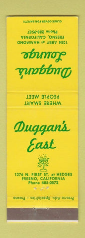 Matchbook Cover - Duggan's East Lounge Fresno CA