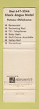 Matchbook Cover - Black Angus Motel Poteau OK