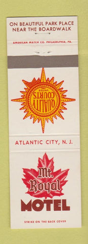 Matchbook Cover - Mount Royal Motel Quality Courts Atlantic City NJ