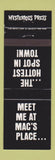 Matchbook Cover - Twilight at Mac's Place Mysterious Press Book 1990 Ross Thomas
