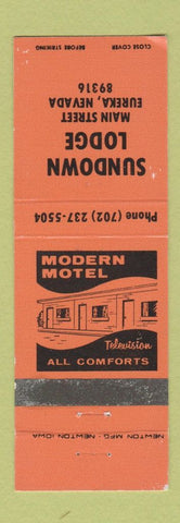 Matchbook Cover - Sundown Lodge Eureka NV