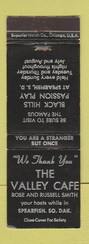 Matchbook Cover - The Valley Cafe Spearfish SD