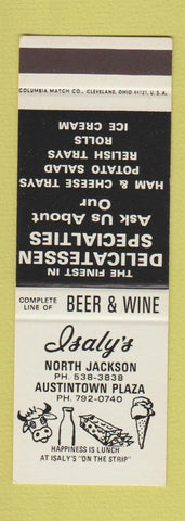 Matchbook Cover - Isaly's Deli North Jackson Austintown OH SAMPLE