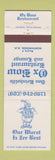 Matchbook Cover - Ox Bow Restaurant Northwood NH