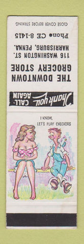 Matchbook Cover - Downtown Grocery Store Harrisburg PA hillbilly SAMPLE