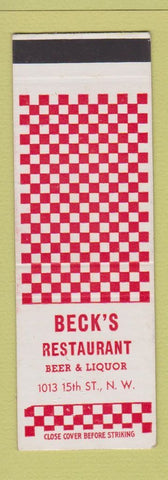 Matchbook Cover - Beck's Restaurant SAMPLE